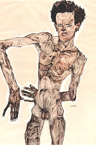 Egon Schiele: Männlicher Akt - Selbstporträt